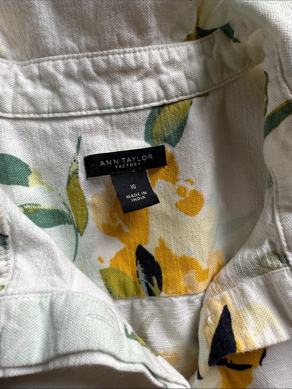 Ann Taylor collared gardening Dress with Yellow Floral Print